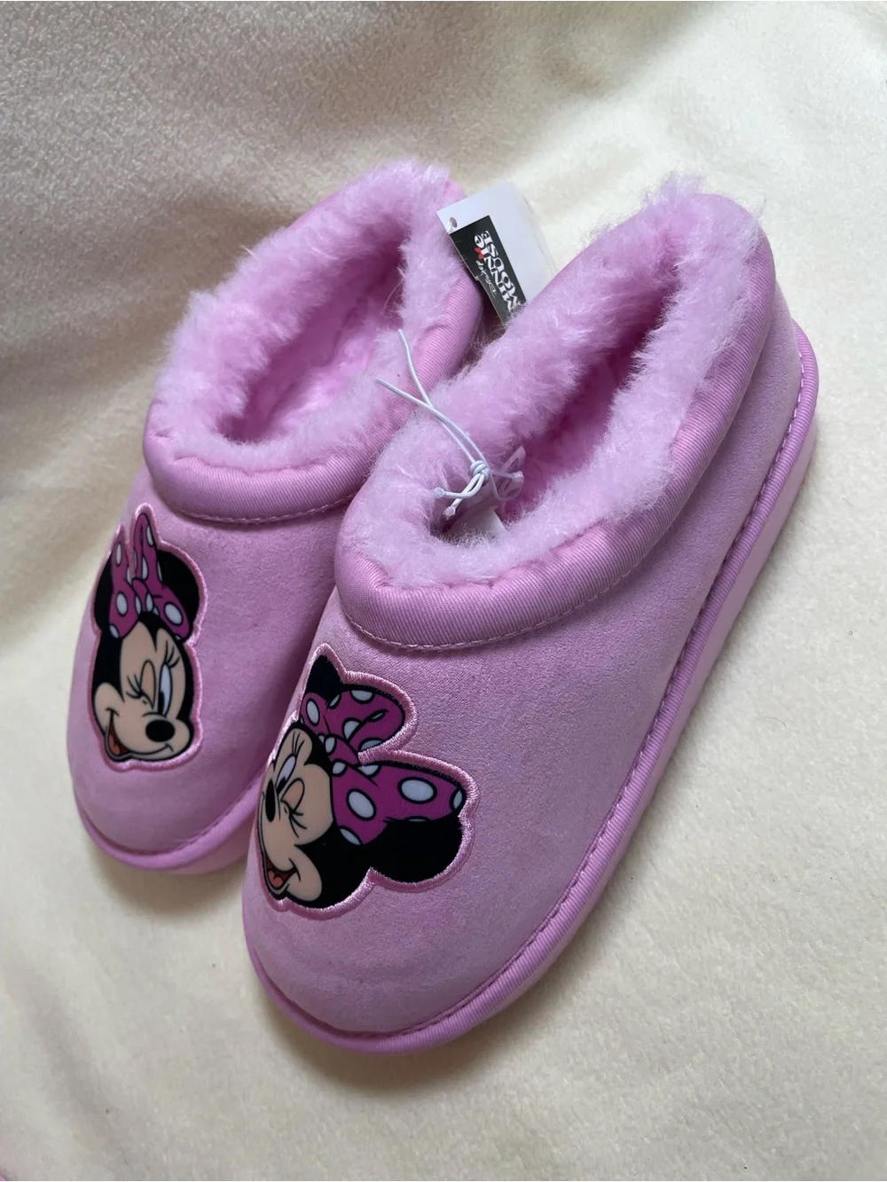 Disney Kids Minnie Mouse Pink Clog Slippers with Faux Fur Lining  Avail: 2, 3